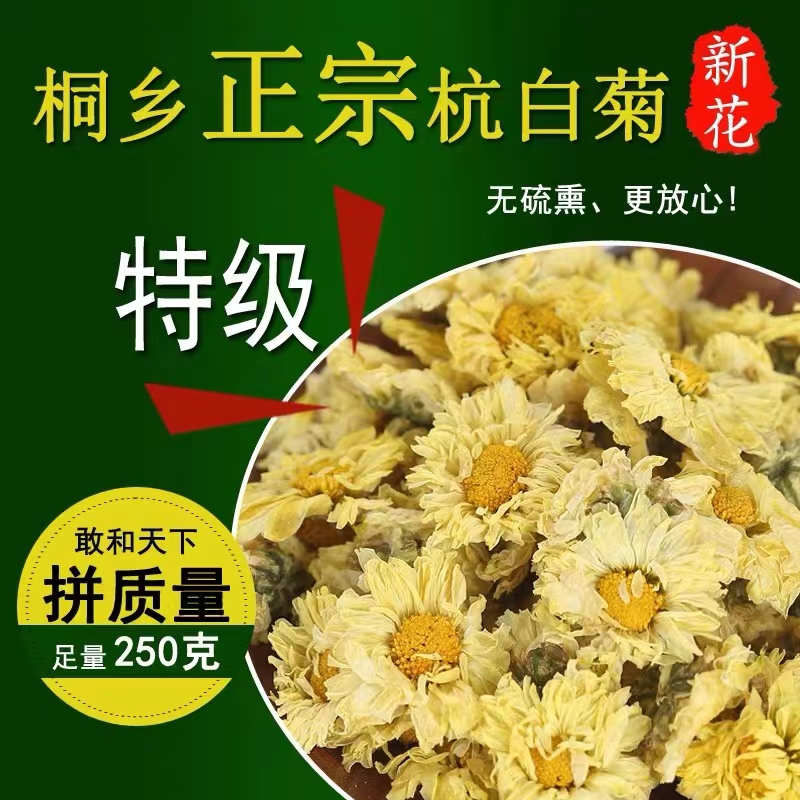 菊花茶杭白菊花500g桐乡特级正宗杭菊杭州贡菊胎菊正品官方旗舰店