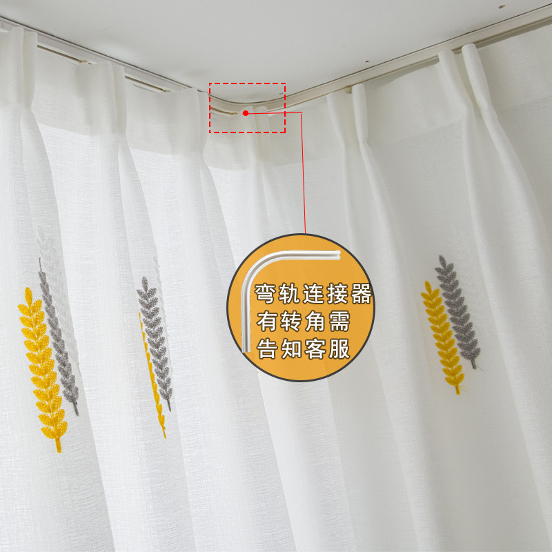 打孔安装窗纱透光不透人贴粘式纱帘 法兰诺泽泰成品窗帘