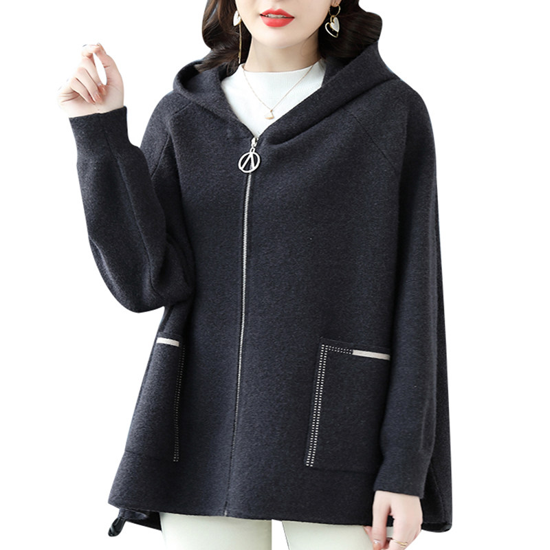 开衫新款40岁50妈妈秋冬毛呢外套 美牧莲中老年女装