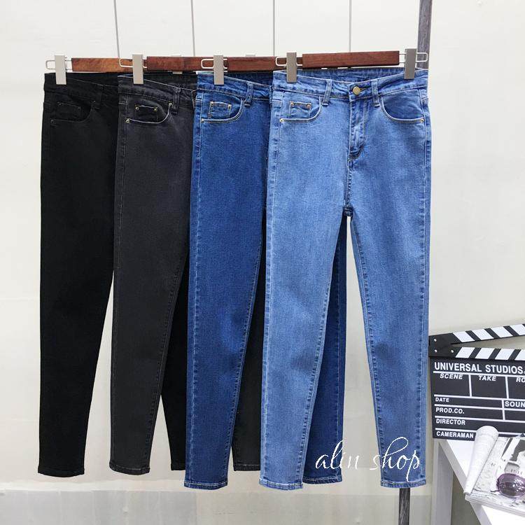 黑色高腰牛仔裤女长裤紧身小脚裤韩版弹力大码修身显瘦学生铅笔裤,淘宝优惠券,粉丝福利购,淘宝优惠卷