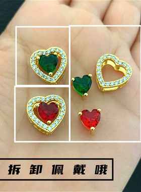 镶钻女士欧币风镀黄金宝石吊坠