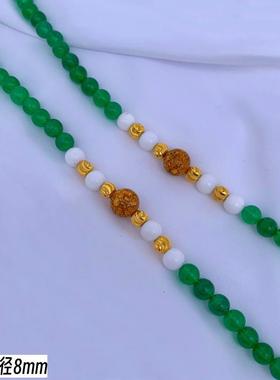 玉石珠子男女龙牌项链