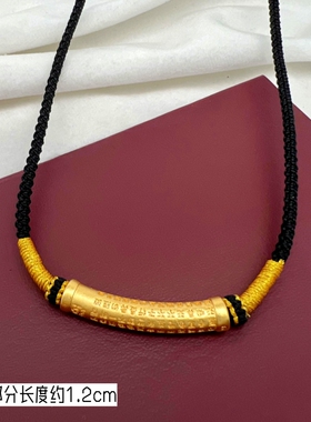 铜合金越南沙金镀黄金色锡金弯管项链女士锁骨链个性网红久不掉色