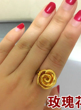 不掉色黄锡金欧美开口开口戒指