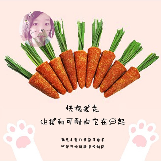 白菜麻麻赫尔达大小胡萝卜磨牙草饼造景零食玩具龙猫兔子仓鼠豚鼠 - 图2