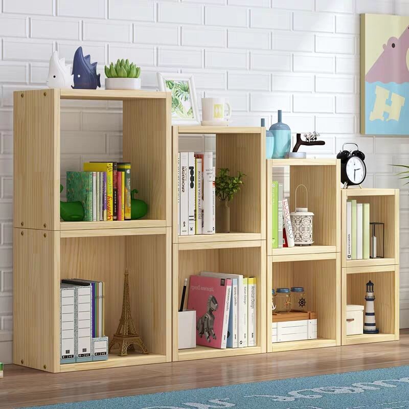 定做实木组合书柜书架柜子储物柜收纳柜置物架实木柜小格子-图0