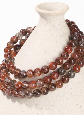 晶德珠宝8a天然黑金超七多圈手链感男女简约水晶手串礼物