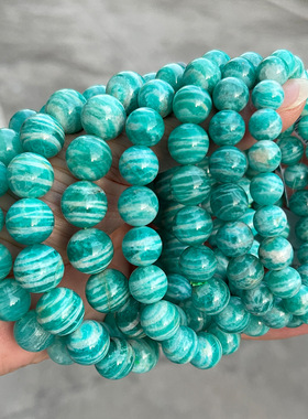 晶德珠宝  天然老矿天河石手链亚马逊天河石清晰纹路感手饰