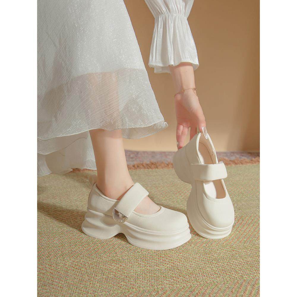 婚鞋女孕妇主婚纱神器新娘鞋婚礼伴娘鞋玛丽珍鞋松糕鞋厚底增高鞋,淘宝优惠券,粉丝福利购,淘宝优惠卷