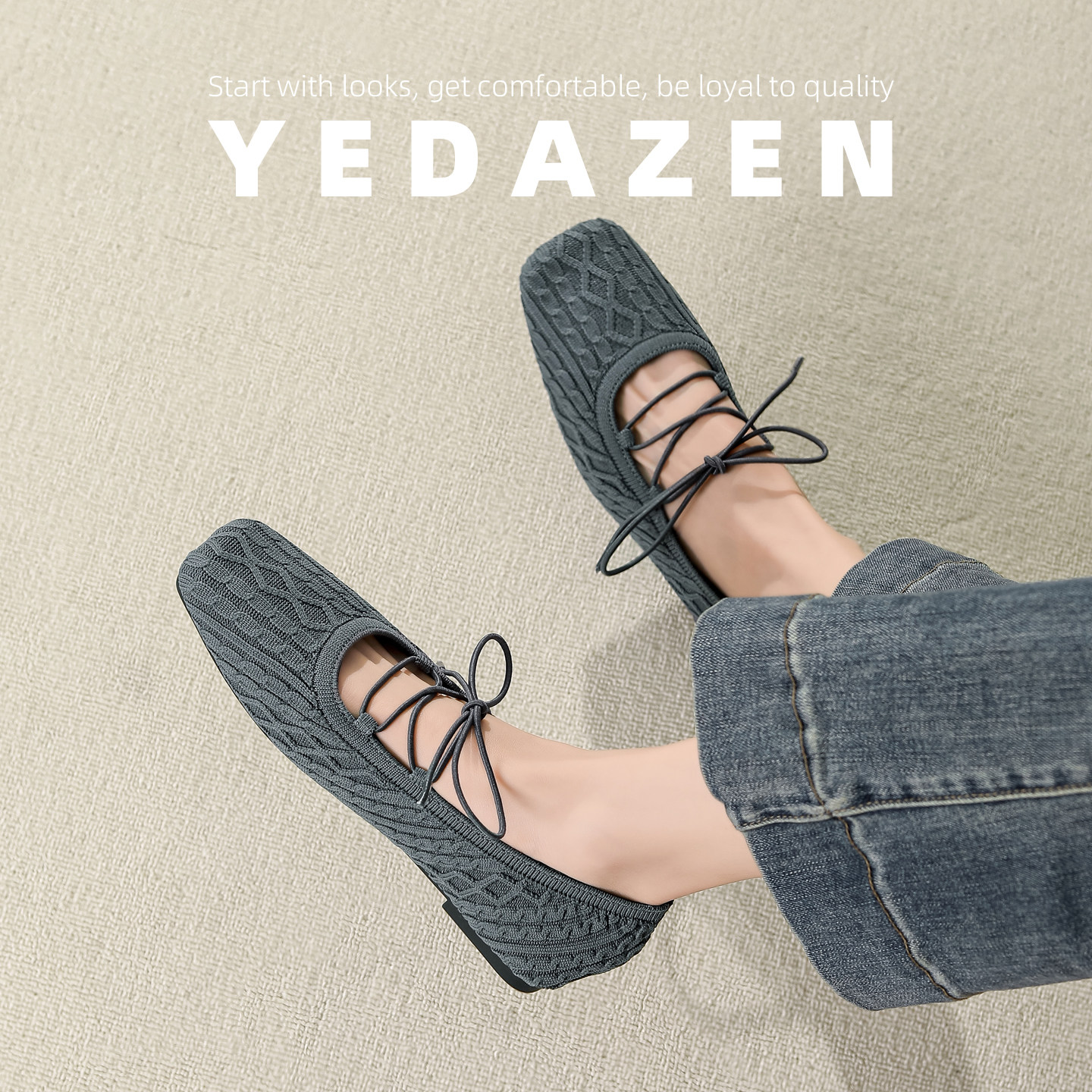 高级感复古针织绑带单鞋女平底方头韩国芭蕾玛丽珍鞋2026春季新款,淘宝优惠券,粉丝福利购,淘宝优惠卷