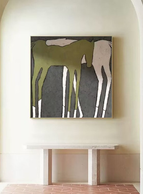 大芬村纯手绘油画动物餐厅装饰画