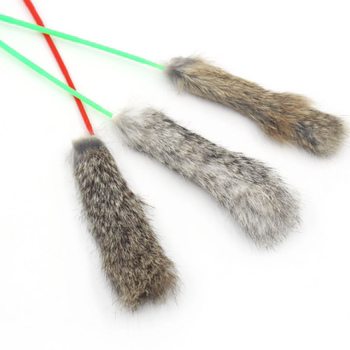 cat toy rabbit hair ball funny cat stick rabbit fur strip funny stick cat ຕະຫລົກເພື່ອບັນເທົາຄວາມເບື່ອຂອງຫຼິ້ນ cat ແບບໂຕ້ຕອບ