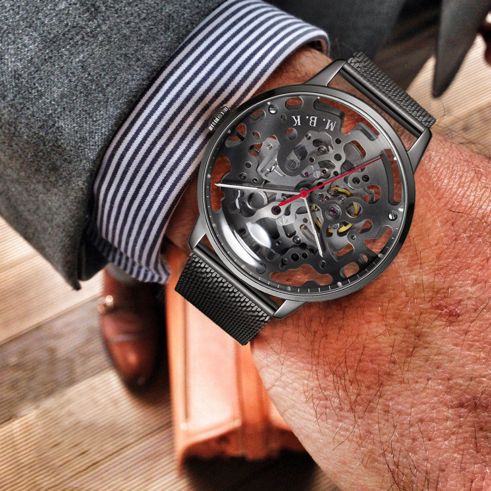 欧美进口mbk男士夜光全自动机械表 burei国产腕表