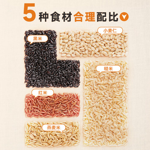 十月稻田五色糙米五谷杂粮米糙米饭粗粮主食煮粥黑米红米燕麦5斤 - 图1