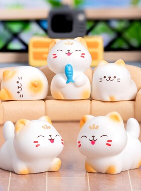 微景观可爱猫咪公仔桌面摆件
