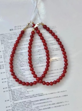 日本珠宝展~红色小海鲜4.5mm手串