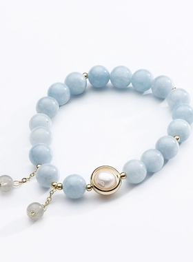 海蓝宝手链精致礼物甜美