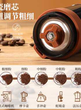 手摇磨豆机电动咖啡研磨机意式手动研磨器手磨咖啡机