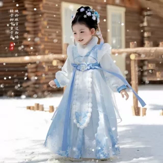 汉服女童秋冬2025新款拜年服儿童国风古装加绒斗篷古风超仙公主裙,淘宝优惠券,粉丝福利购,淘宝优惠卷