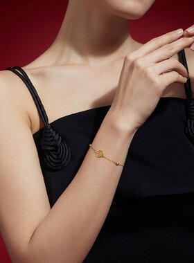 国风复古福字镂空转运珠手链