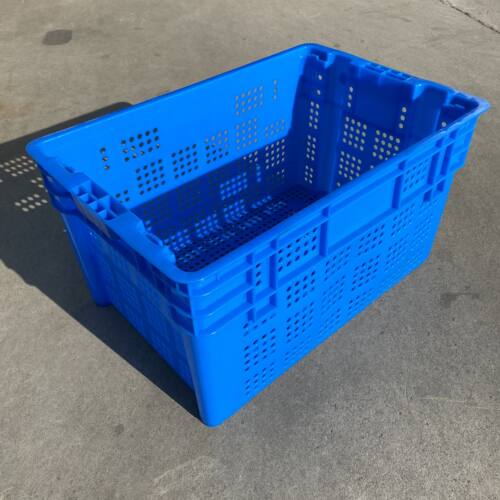 生鲜配送塑料筐周转框美团优选错位筐两用运输筐熟料蔬菜转运胶筐 - 图0