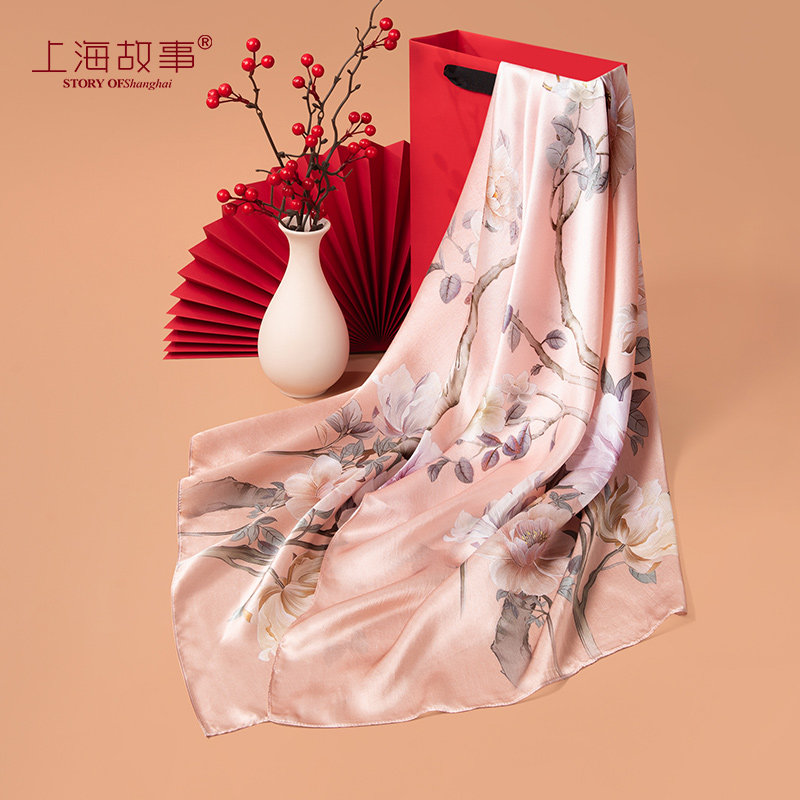 母亲节礼物实用送给妈妈婆婆丈母娘的国风桑蚕丝高档丝巾生日礼盒