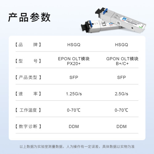 HSGQ鸿升全新EPON OLT光模块PX20+++OLT设备专用GPON模块C+ C++ PON光纤模块20KM兼容中兴烽火等品牌设备 - 图2