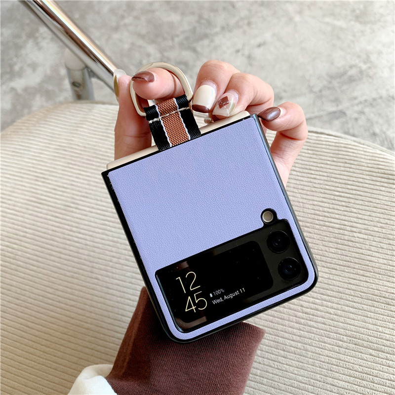 2021年指环手绳新款适用三星zflip3手机壳折叠屏FLIP3保护壳全包防摔f7110超薄手机套galaxy Zflip3韩国5G女