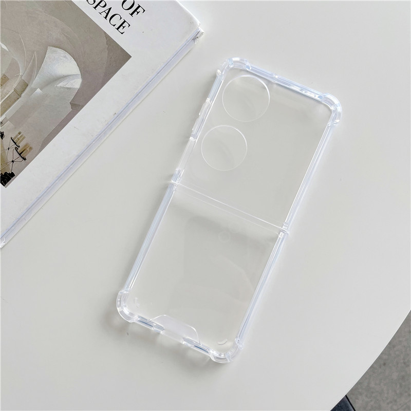 适用华为p50pocket手机壳透明气囊防摔p50 pocket宝盒折叠屏保护套pockets外壳硅胶软新款pocket2全包男女款S - 图3