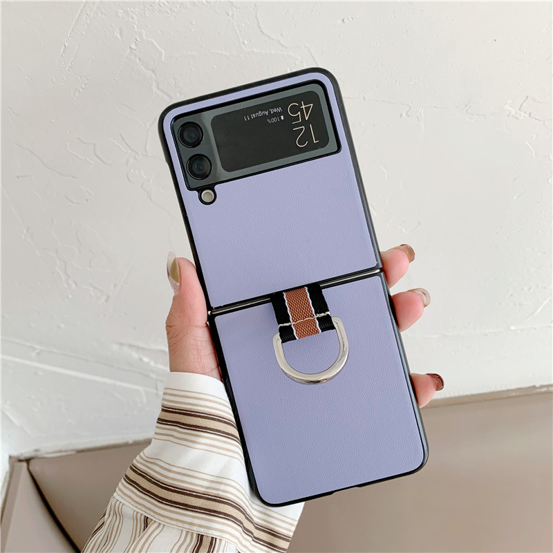 2021年指环手绳新款适用三星zflip3手机壳折叠屏FLIP3保护壳全包防摔f7110超薄手机套galaxy Zflip3韩国5G女