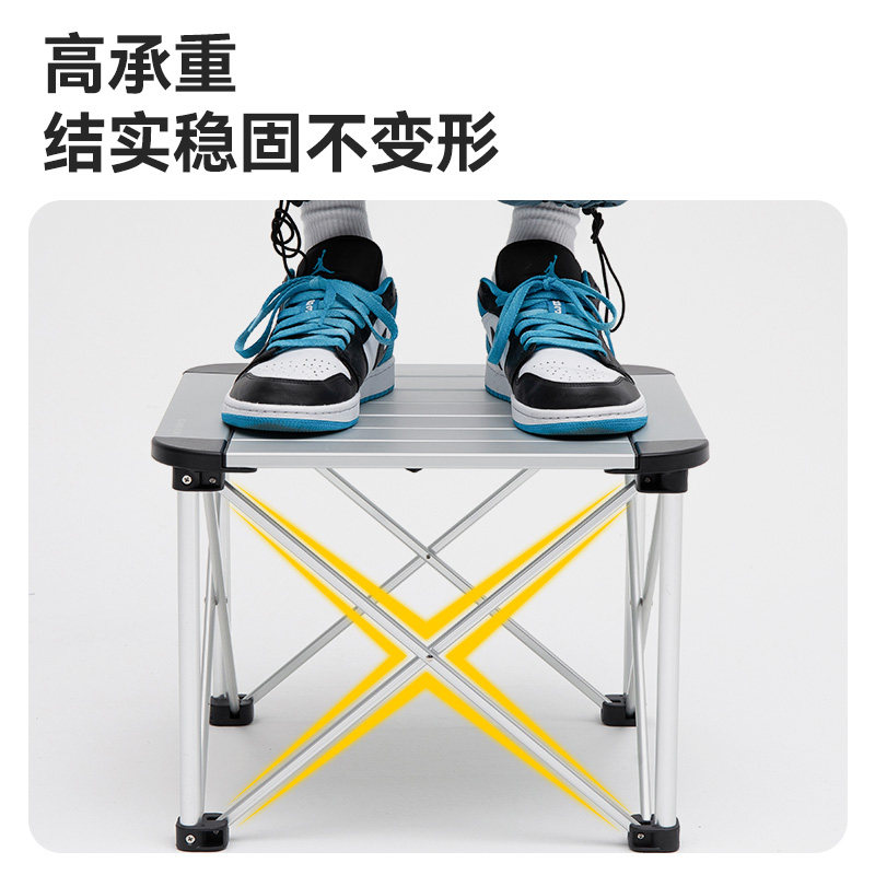 黑鹿户外折叠桌子便携式蛋卷桌露营野餐桌椅套装轻量化四方铝合金 - 图1