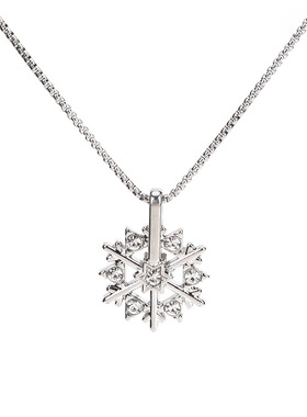 男女款旋转雪花吊坠搭配短袖项链