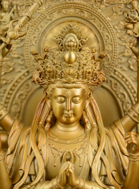 纯铜准提佛母像准提菩萨十八臂准提佛像精致家用佛堂供奉大号铜像