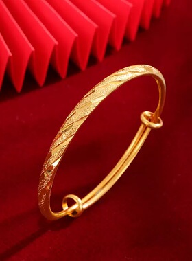 古法传承推拉满天星女沙金高保色实心高级感越南沙金流星雨手镯