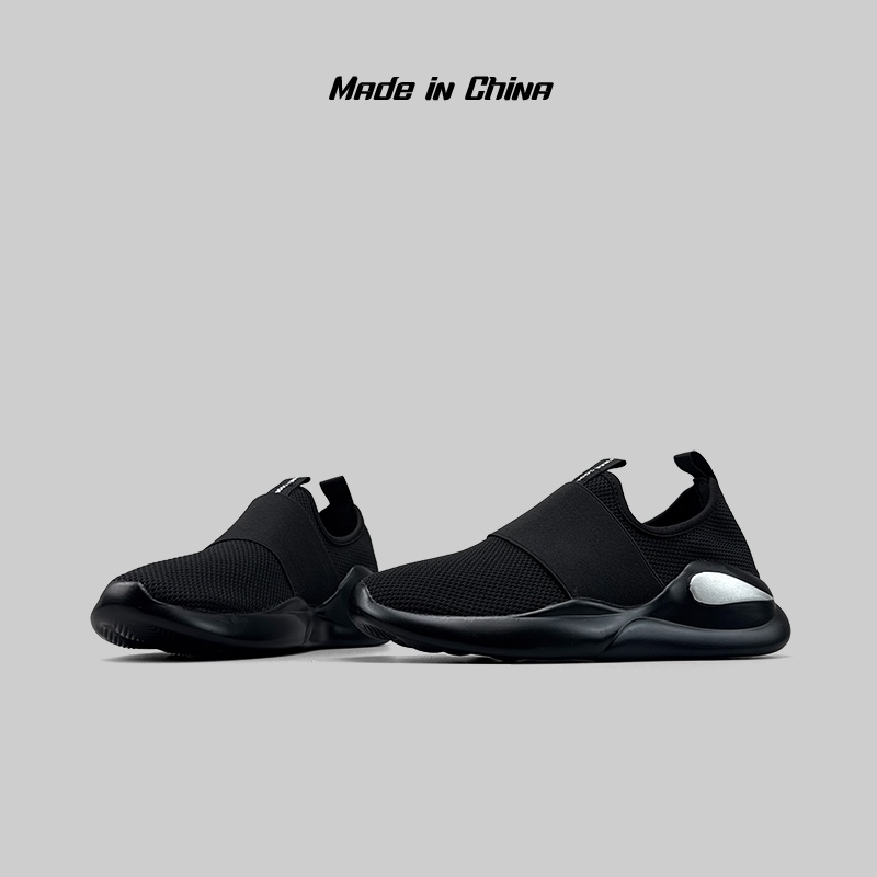 外贸男鞋夏季网面透气舒适软底运动鞋百搭黑武士潮流时尚休闲跑鞋 - 图0