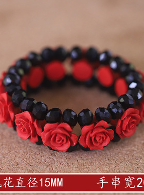 天然朱砂单圈财源滚滚六字手链