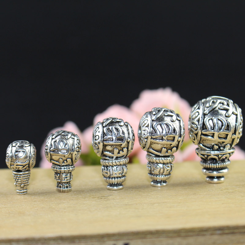 合金藏银三通佛头圆珠佛珠DIY饰品配件六字葫芦头星月菩提配饰,淘宝优惠券,粉丝福利购,淘宝优惠卷