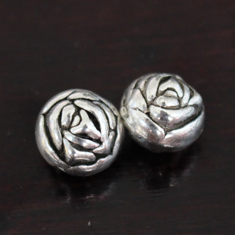 藏银圆珠diy饰品配件 藏银顶珠 古铜色隔珠 佛珠饰品配件 - 图2