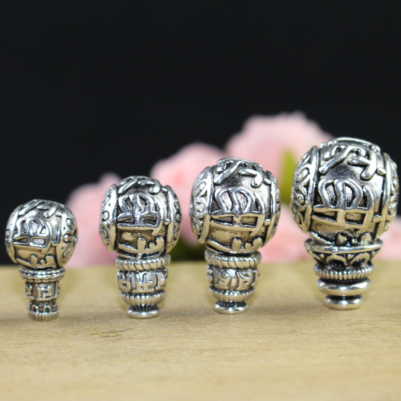 合金藏银三通佛头圆珠佛珠DIY饰品配件六字葫芦头星月菩提配饰,淘宝优惠券,粉丝福利购,淘宝优惠卷
