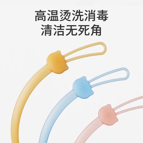 婴儿牙胶防掉链安抚奶嘴链宝宝磨牙棒咬胶防丢绳子夹子硅胶可啃咬 - 图3