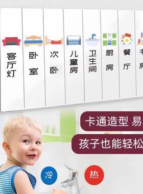 灯开关标识贴夜光标签指示创意面板开关装饰墙贴纸保护套墙面房间