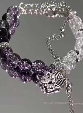 中式蝴蝶diy串珠手链女高颜值ins风手串情侣闺蜜礼物手饰女