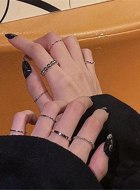 韩国戒指ins首饰女韩版学生简约男潮情侣个性冷淡风不掉色指环酷