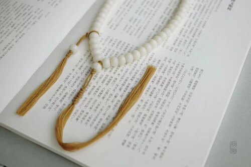 天然菩提子108颗佛珠手串白玉菩提根手链女手持念珠原创设计情侣 - 图1