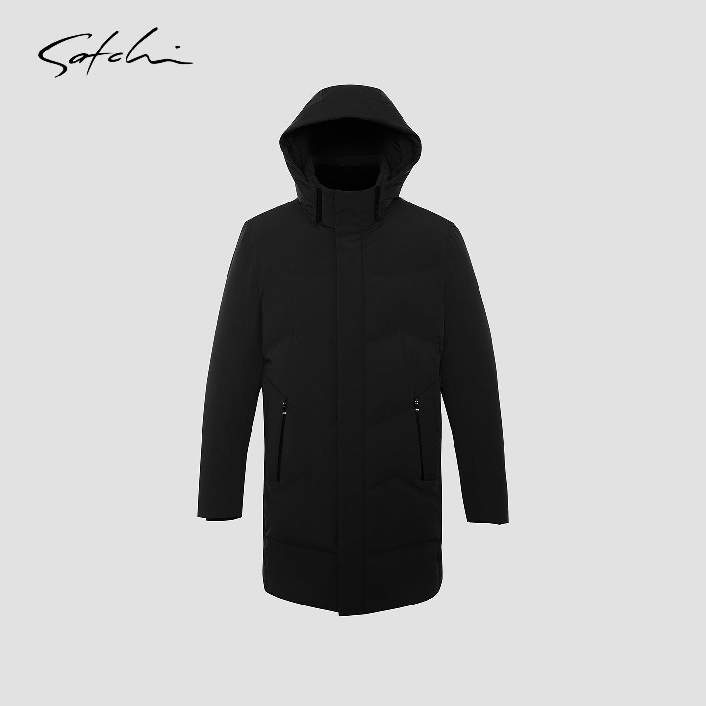 SATCHI沙驰男装男士羽绒服冬季新款商务休闲中长款连帽保暖外套厚