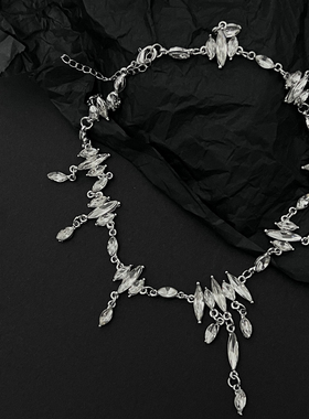 XYDZ 氛围感利器~轻奢气质超仙锆石项链高级感聚会年会满钻锁骨链