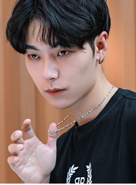 型男4M元宝链镀银项链情侣男女霸气元宝状链条潮流气质锁骨链