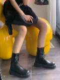 Wangzaijia/Новинка 2023 года, ботинки martin на толстой подошве с увеличенной боковой молнией, женские классические универсальные ботинки до середины икры, трендовые мотоциклетные ботинки