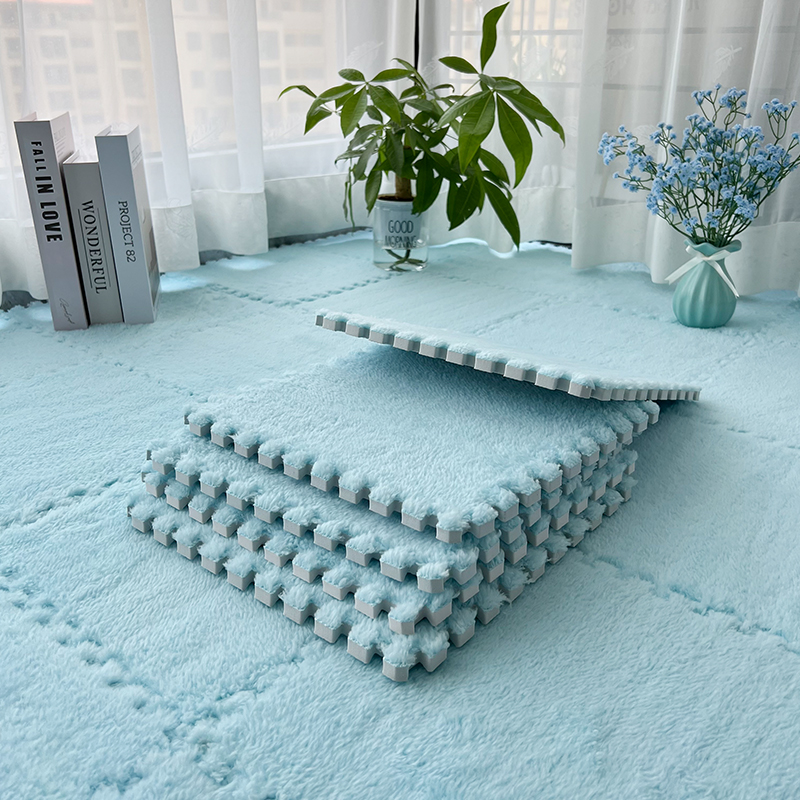 韩式宿舍地毯卧室全铺少女床边毯整铺耐脏客厅拼接垫子地垫泡沫垫-图2