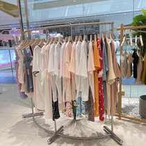 Clothing Store Childrens Clothing Display Exhibition Shelf Stainless Steel Semi-circle Arc Middle Island Shelf Floor Shelf Men And Womens Clothing Store Show Shelf